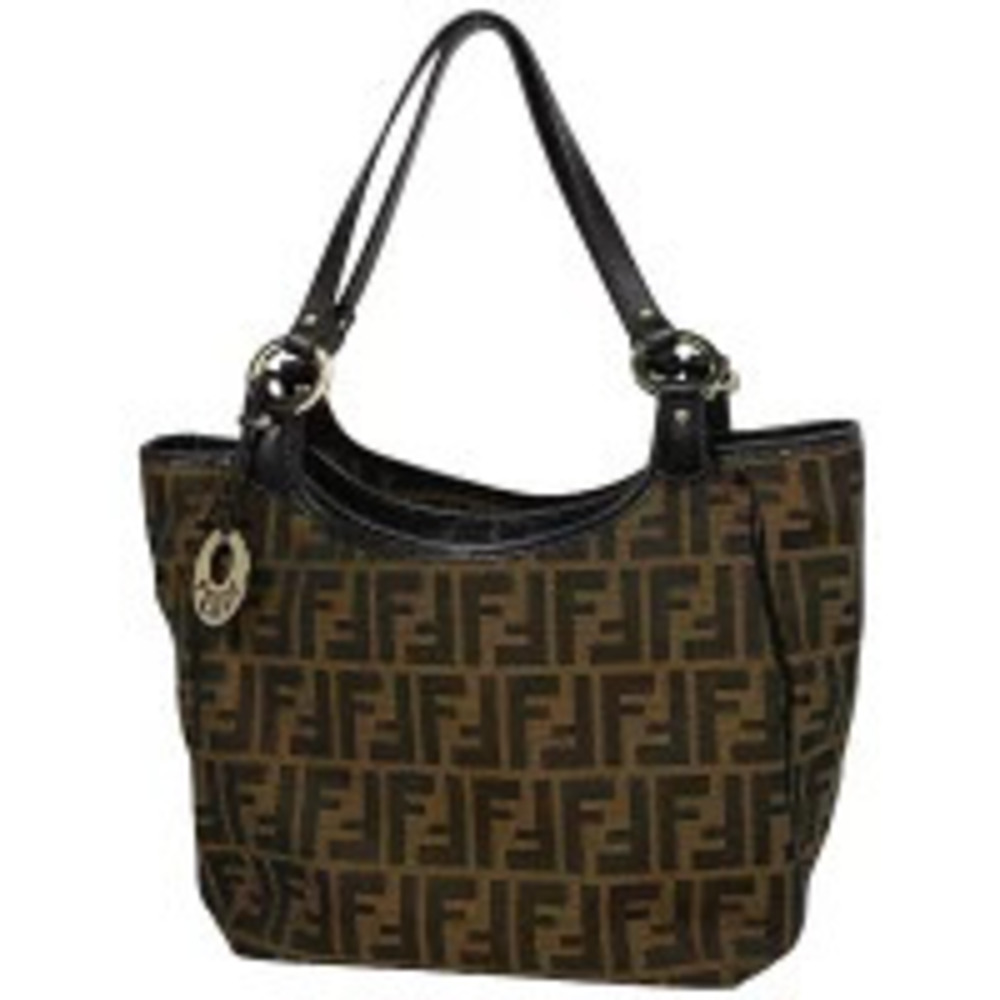Fendi Zucca handbag tote bag canvas brown